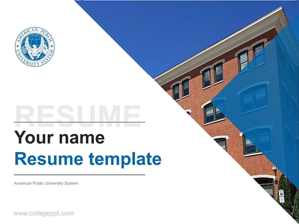 American Public University System Resume PPT Template4:3 ratio PPT effect preview image5