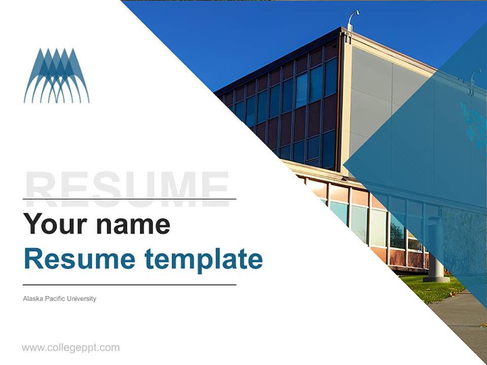 Alaska Pacific University Resume PPT Template4:3 ratio PPT effect preview image5