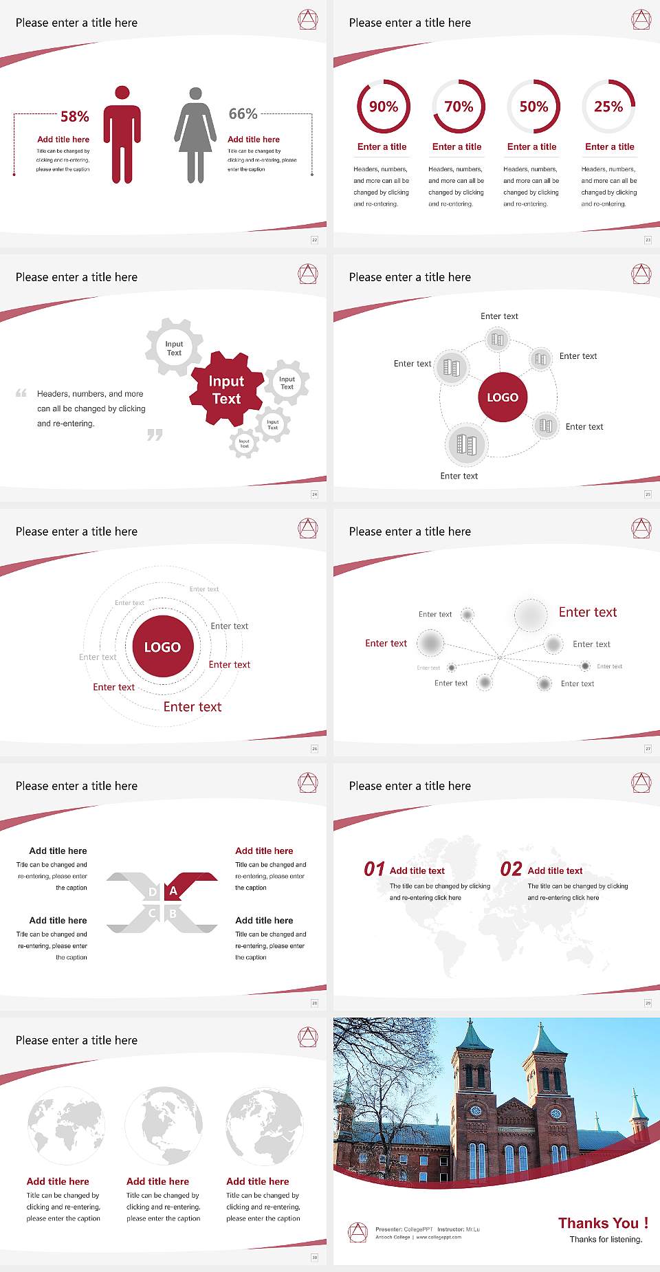 Antioch College Course/Courseware Creation PPT Template4:3 ratio PPT effect preview image4