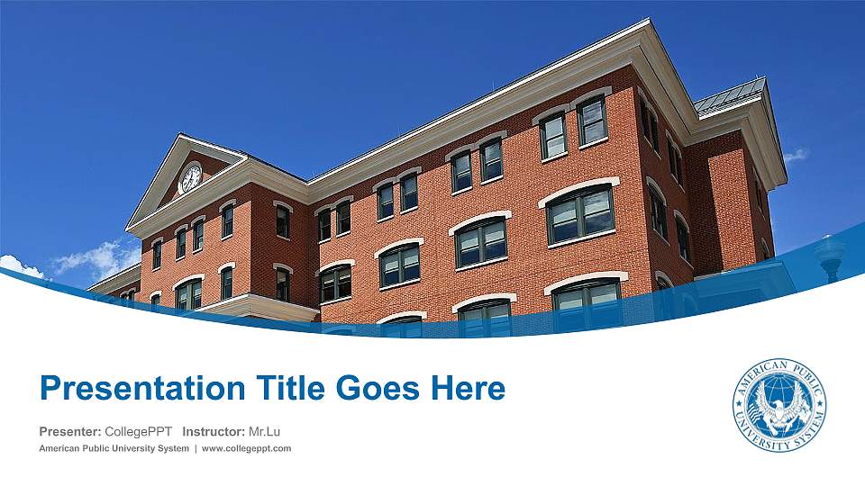 American Public University System Course/Courseware Creation PPT Template16:9 ratio PPT effect preview image