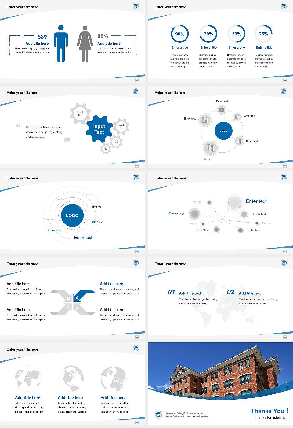 American Public University System Course/Courseware Creation PPT Template16:9 ratio PPT effect preview image4