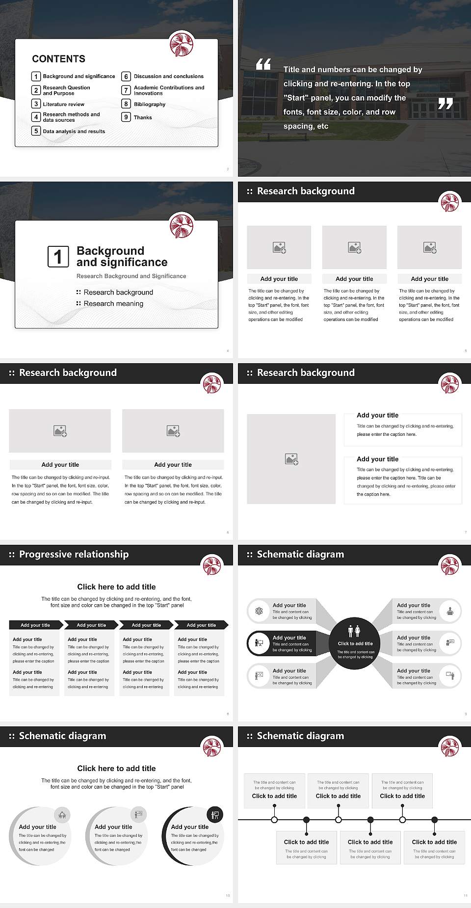 Alma College Graduation Thesis Defense PPT Template4:3 ratio PPT effect preview image2