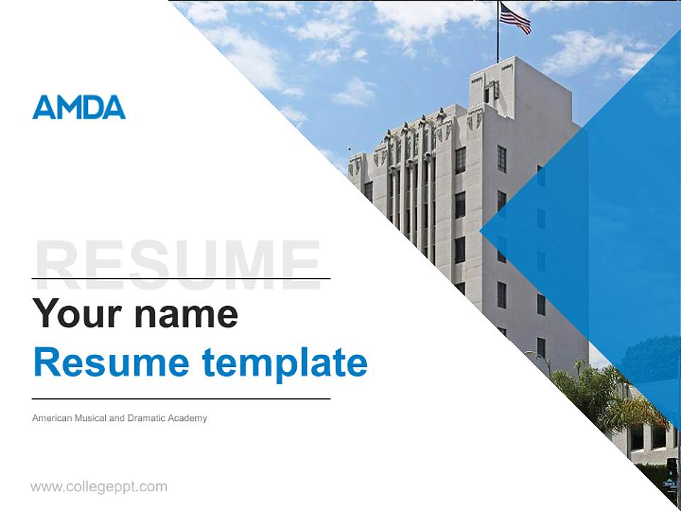 American Musical and Dramatic Academy Resume PPT Template4:3 ratio PPT effect preview image5