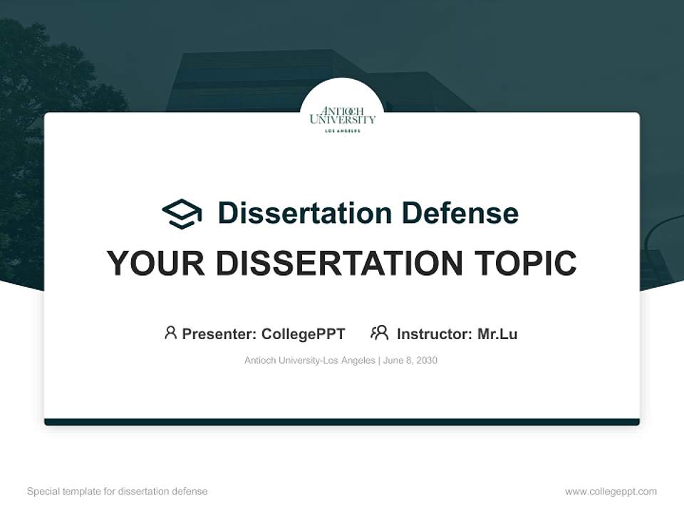Antioch University-Los Angeles Graduation Thesis Defense PPT Template4:3 ratio PPT effect preview image7