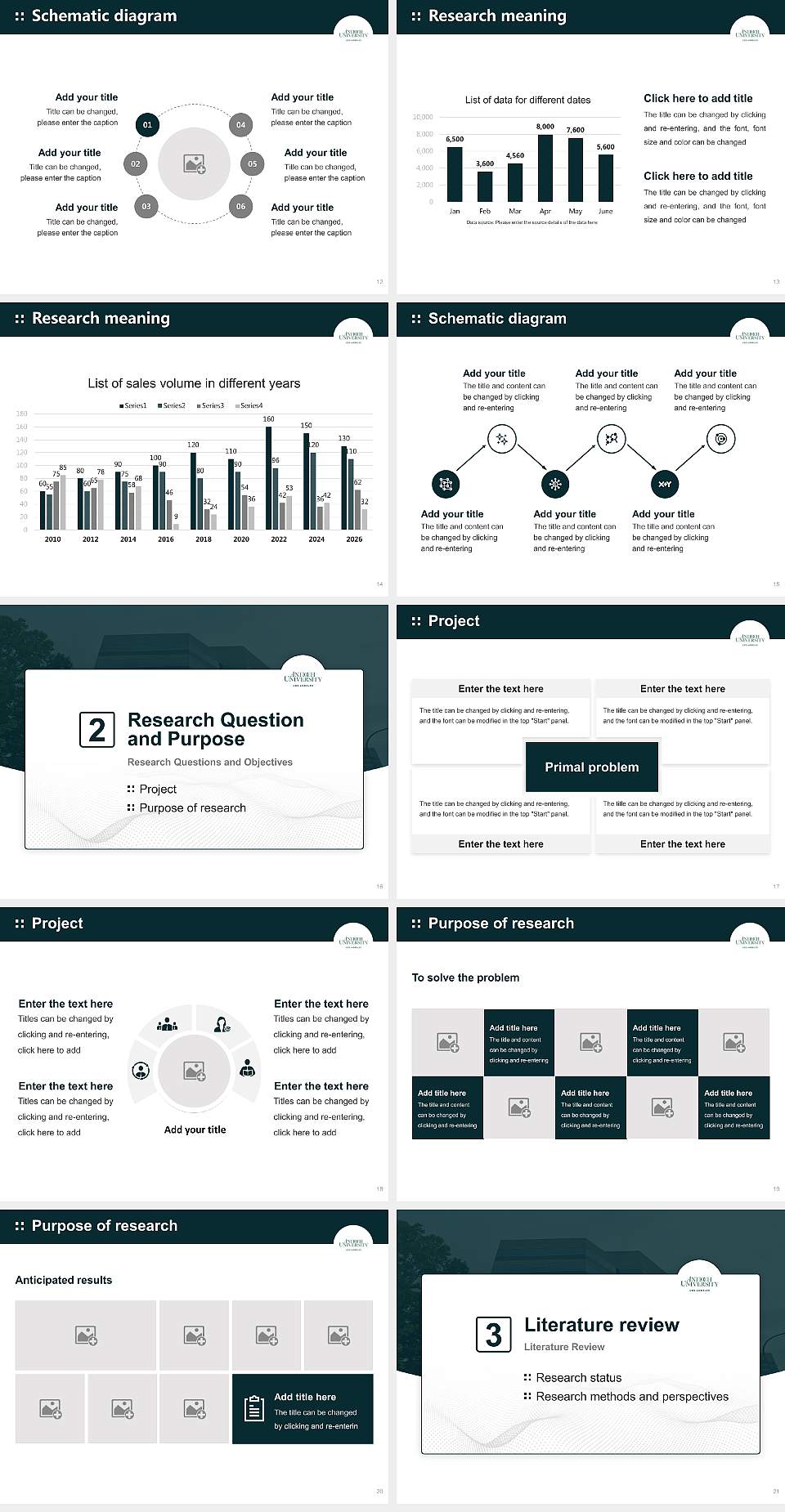 Antioch University-Los Angeles Graduation Thesis Defense PPT Template4:3 ratio PPT effect preview image3