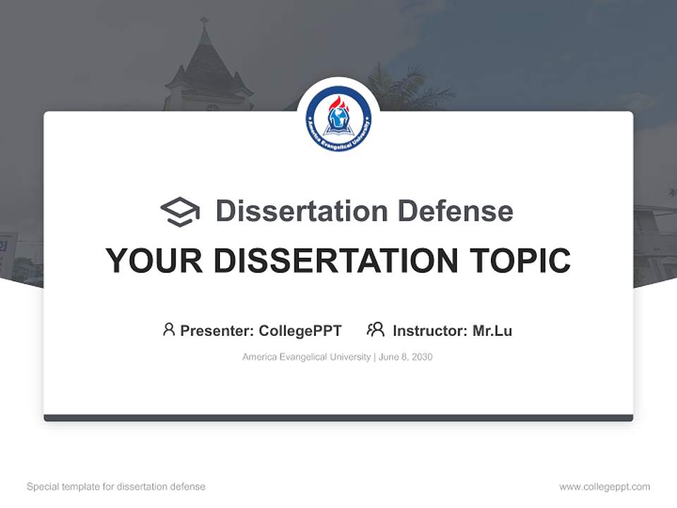 America Evangelical University Graduation Thesis Defense PPT Template4:3 ratio PPT effect preview image7
