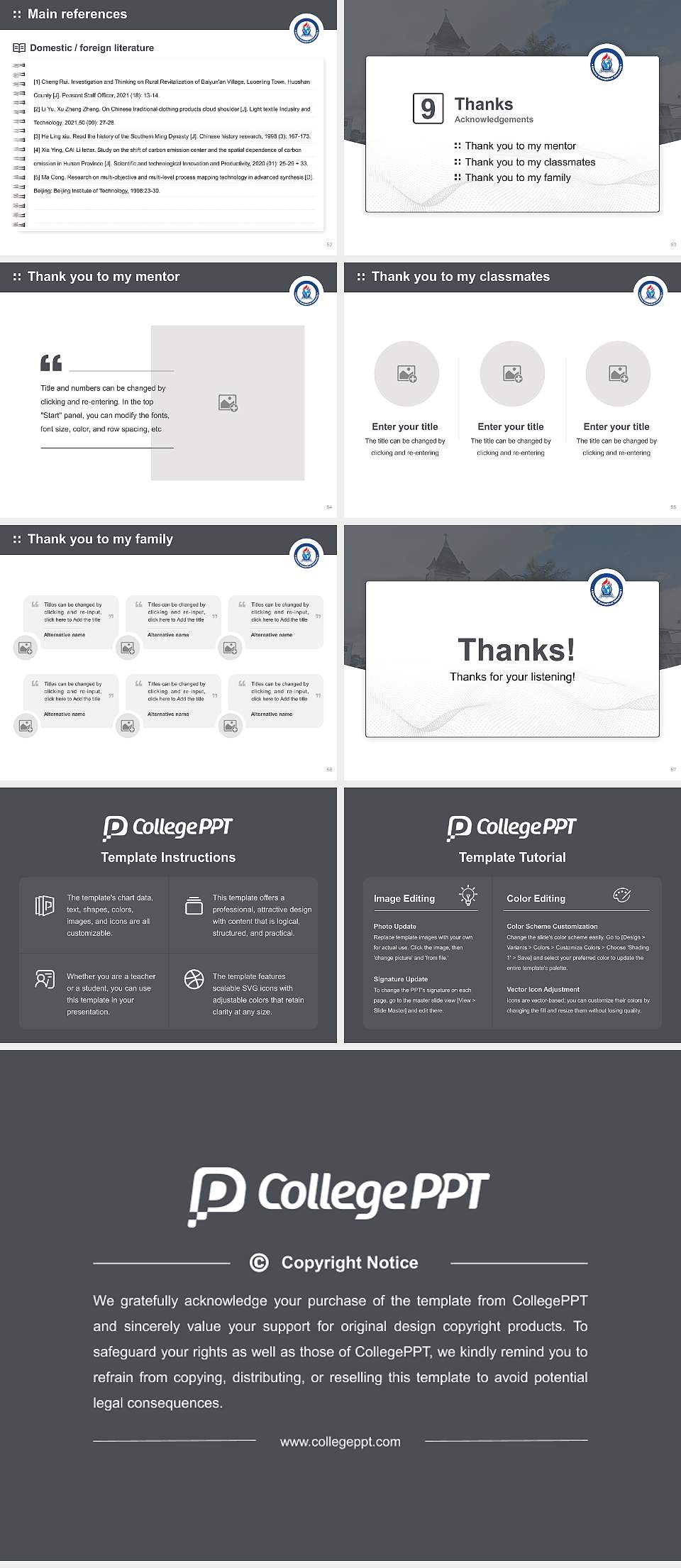 America Evangelical University Graduation Thesis Defense PPT Template4:3 ratio PPT effect preview image7