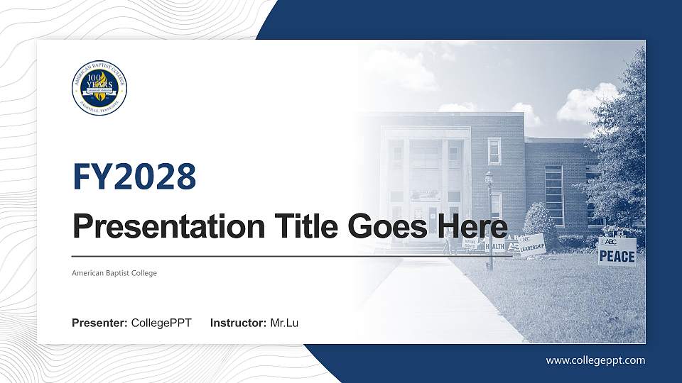 American Baptist College Academic Presentation/Research Findings Report PPT Template16:9 ratio PPT effect preview image