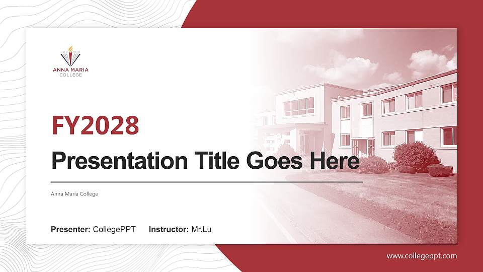 Anna Maria College Academic Presentation/Research Findings Report PPT Template16:9 ratio PPT effect preview image
