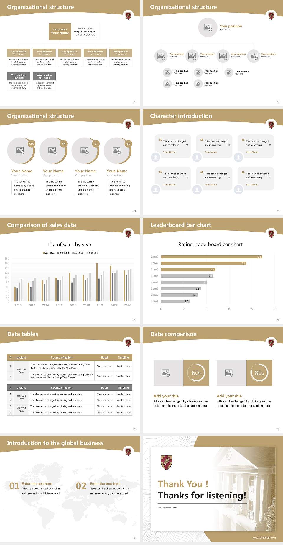 Anderson University Academic Presentation/Research Findings Report PPT Template4:3 ratio PPT effect preview image4