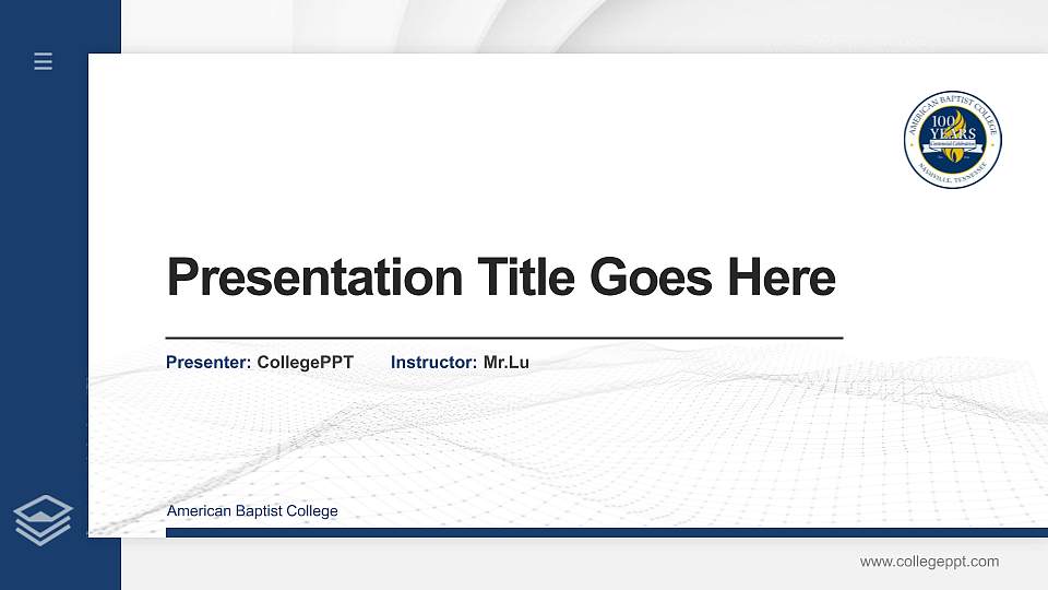 American Baptist College Thesis Proposal/Graduation Defense PPT Template16:9 ratio PPT effect preview image
