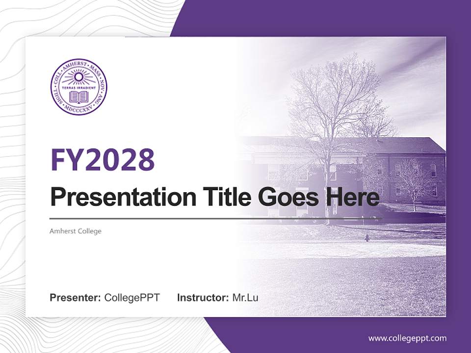 Amherst College Academic Presentation/Research Findings Report PPT Template4:3 ratio PPT effect preview image5