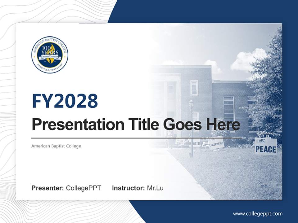 American Baptist College Academic Presentation/Research Findings Report PPT Template4:3 ratio PPT effect preview image5