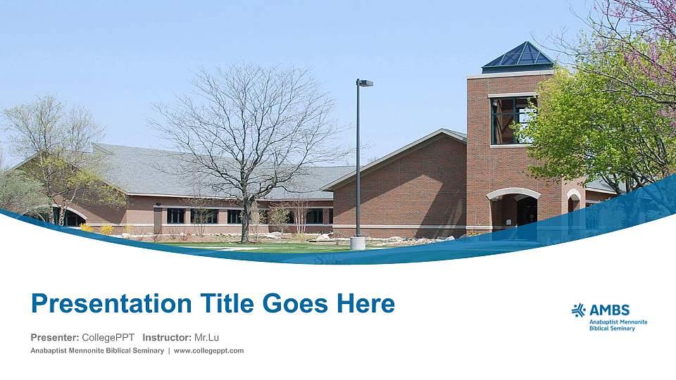 Anabaptist Mennonite Biblical Seminary Course/Courseware Creation PPT Template16:9 ratio PPT effect preview image