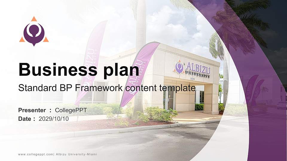 Albizu University-Miami Competition/Entrepreneurship Contest PPT Template16:9 ratio PPT effect preview image