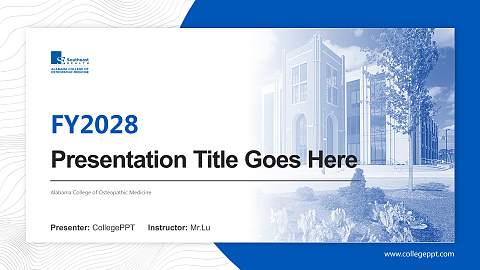 Alabama College of Osteopathic Medicine Academic Presentation/Research Findings Report PPT Template