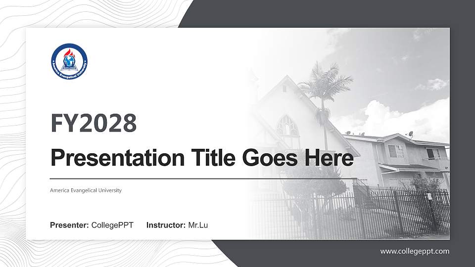 America Evangelical University Academic Presentation/Research Findings Report PPT Template16:9 ratio PPT effect preview image