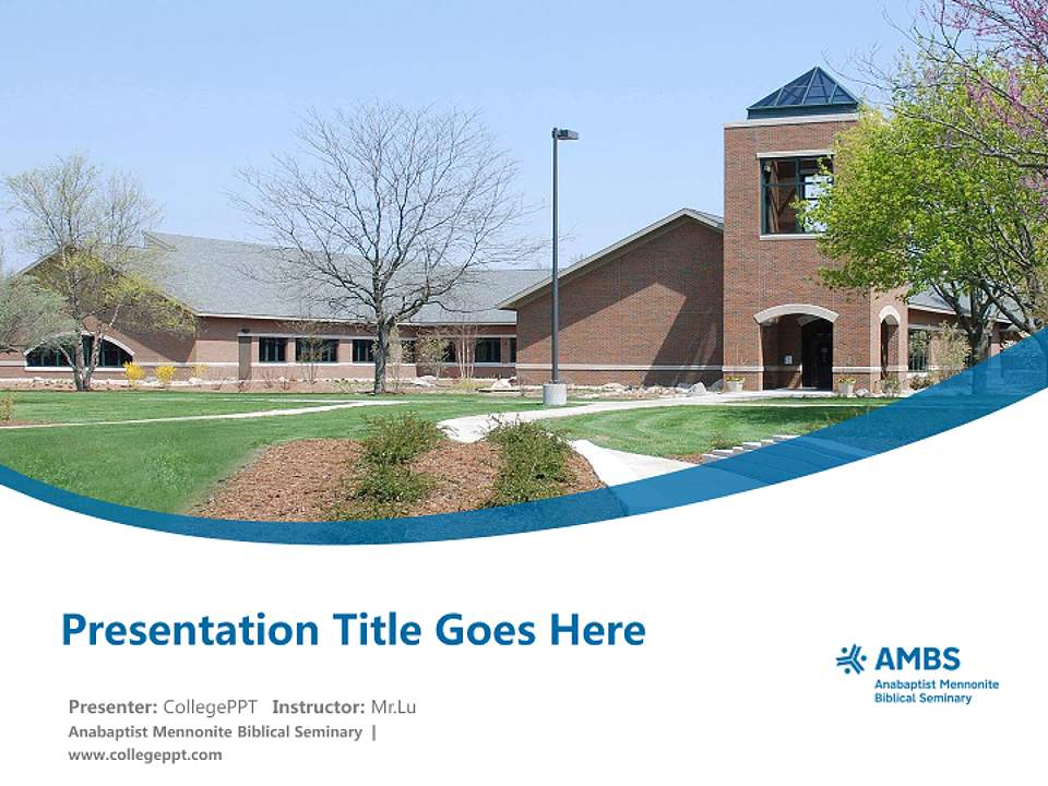 Anabaptist Mennonite Biblical Seminary Course/Courseware Creation PPT Template4:3 ratio PPT effect preview image5