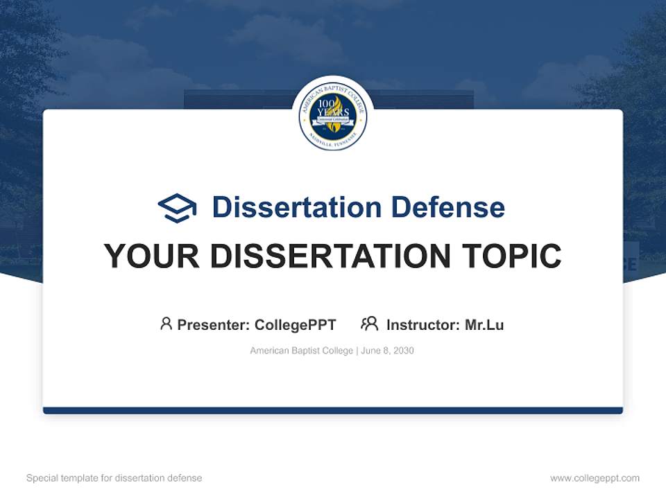 American Baptist College Graduation Thesis Defense PPT Template4:3 ratio PPT effect preview image7