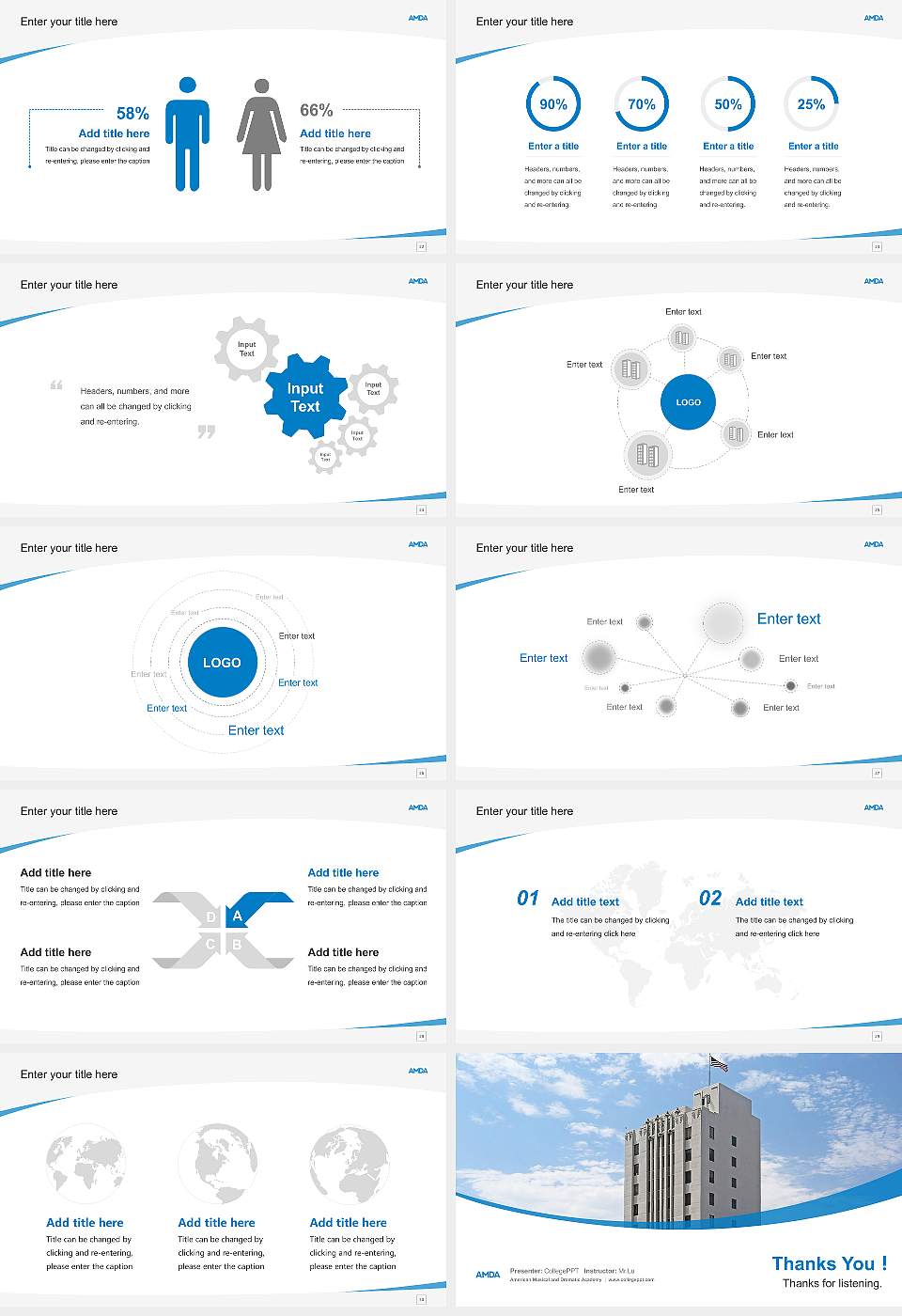 American Musical and Dramatic Academy Course/Courseware Creation PPT Template16:9 ratio PPT effect preview image4