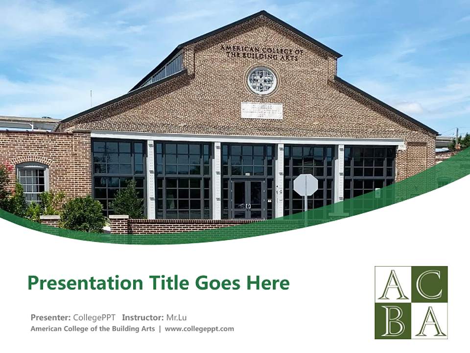 American College of the Building Arts Course/Courseware Creation PPT Template4:3 ratio PPT effect preview image5