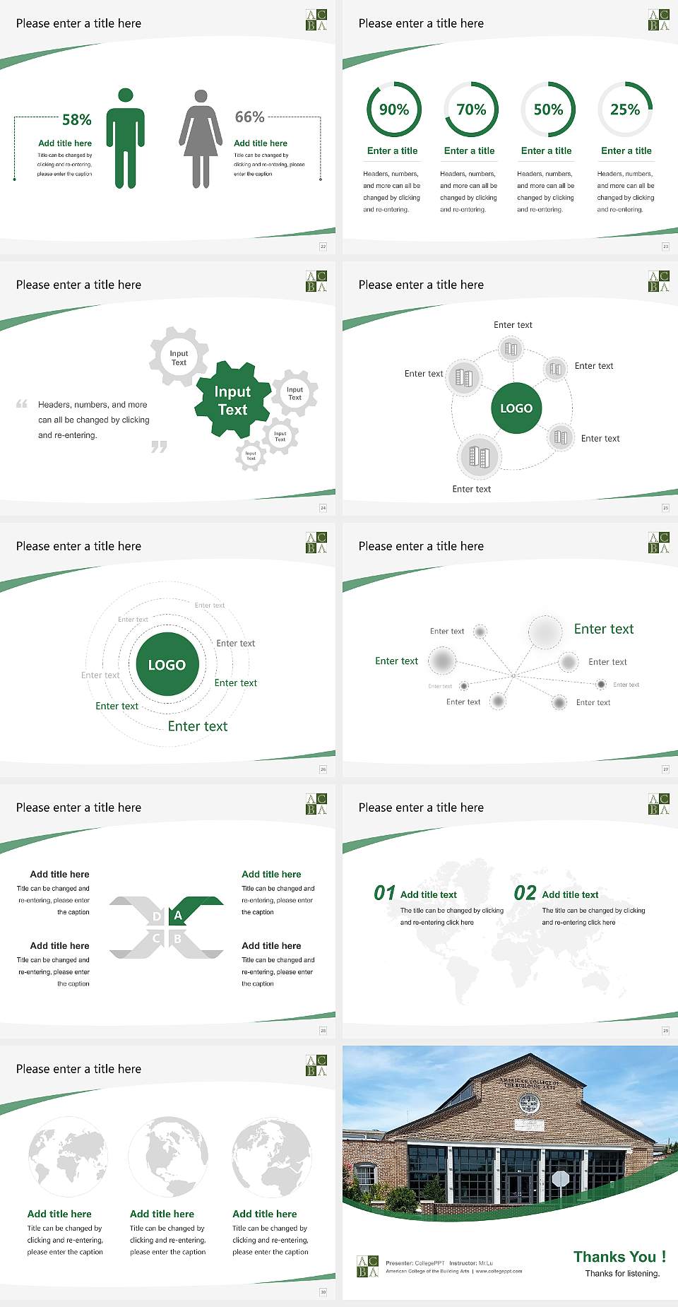 American College of the Building Arts Course/Courseware Creation PPT Template4:3 ratio PPT effect preview image4