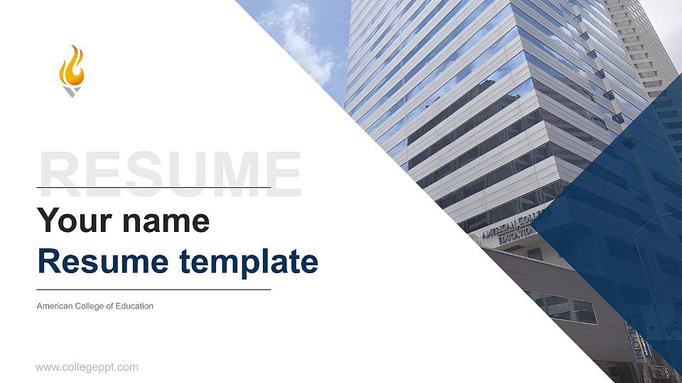 American College of Education Resume PPT Template16:9 ratio PPT effect preview image