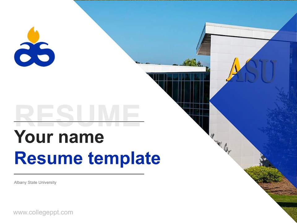 Albany State University Resume PPT Template4:3 ratio PPT effect preview image5