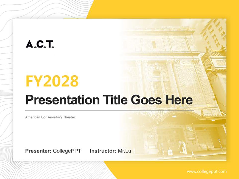 American Conservatory Theater Academic Presentation/Research Findings Report PPT Template4:3 ratio PPT effect preview image5