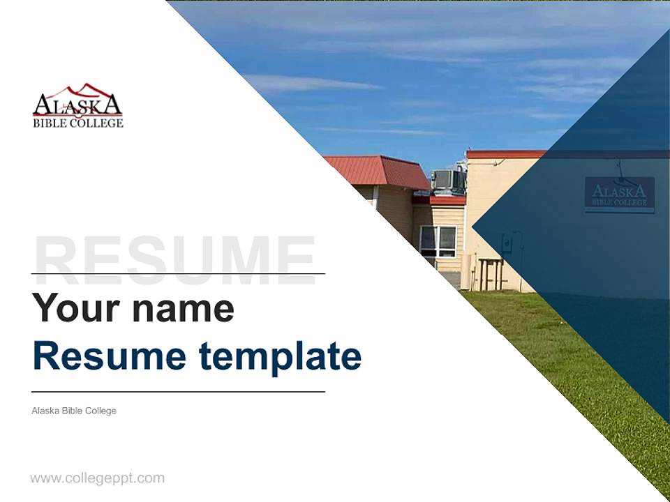 Alaska Bible College Resume PPT Template4:3 ratio PPT effect preview image5