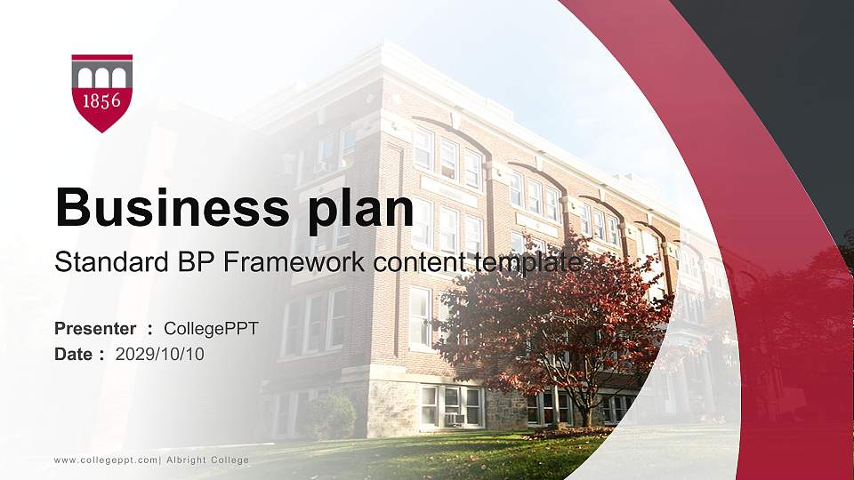 Albright College Competition/Entrepreneurship Contest PPT Template16:9 ratio PPT effect preview image