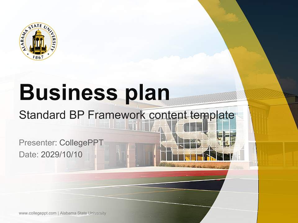 Alabama State University Competition/Entrepreneurship Contest PPT Template4:3 ratio PPT effect preview image9