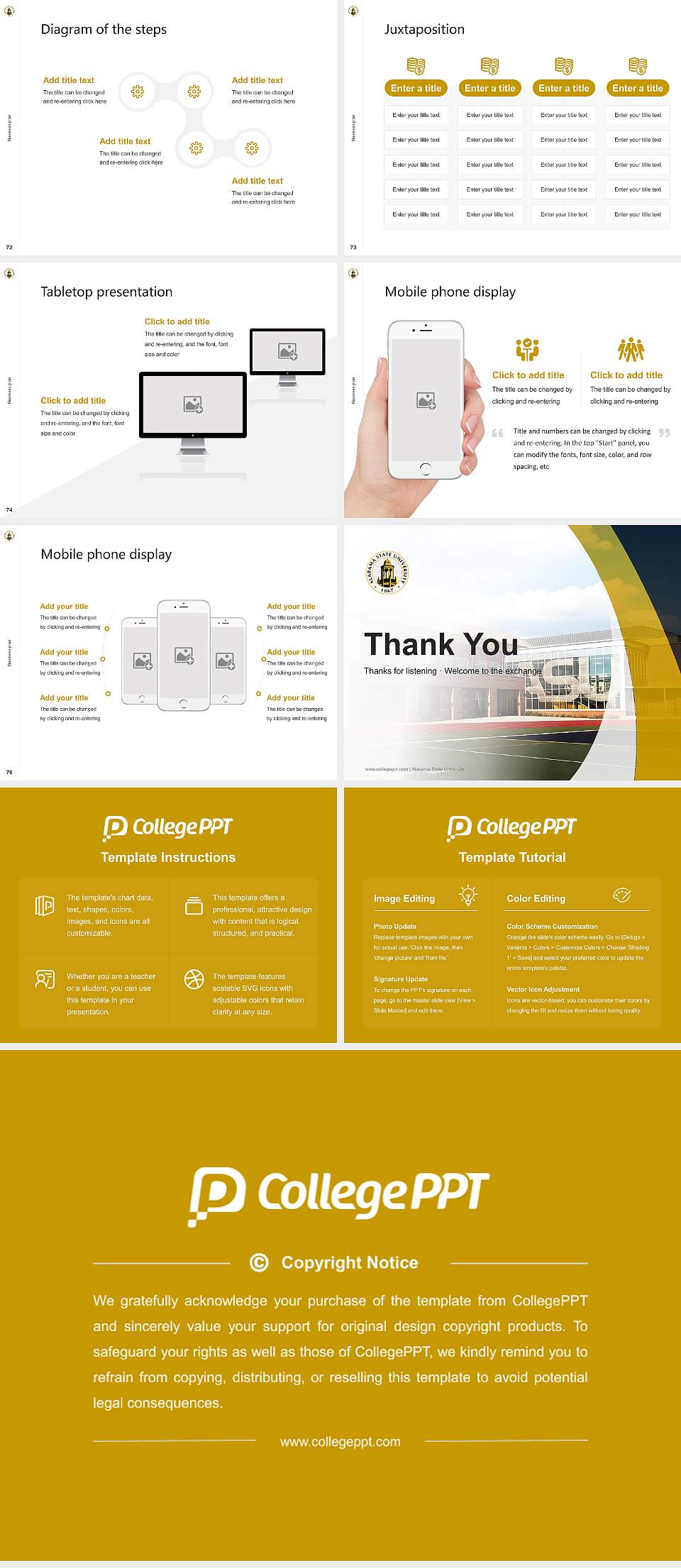 Alabama State University Competition/Entrepreneurship Contest PPT Template4:3 ratio PPT effect preview image9