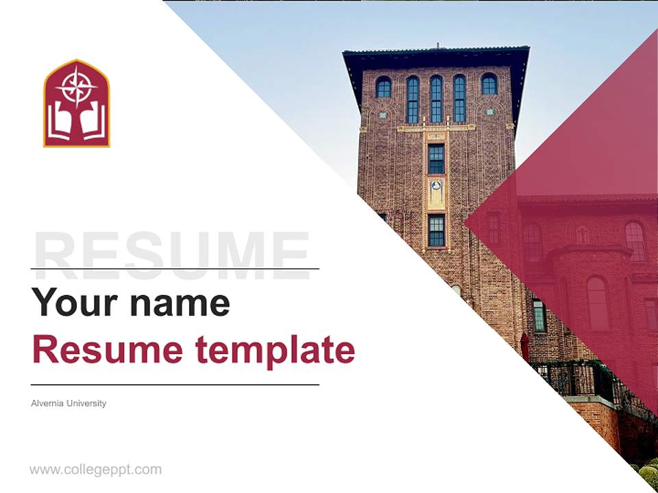 Alvernia University Resume PPT Template4:3 ratio PPT effect preview image5