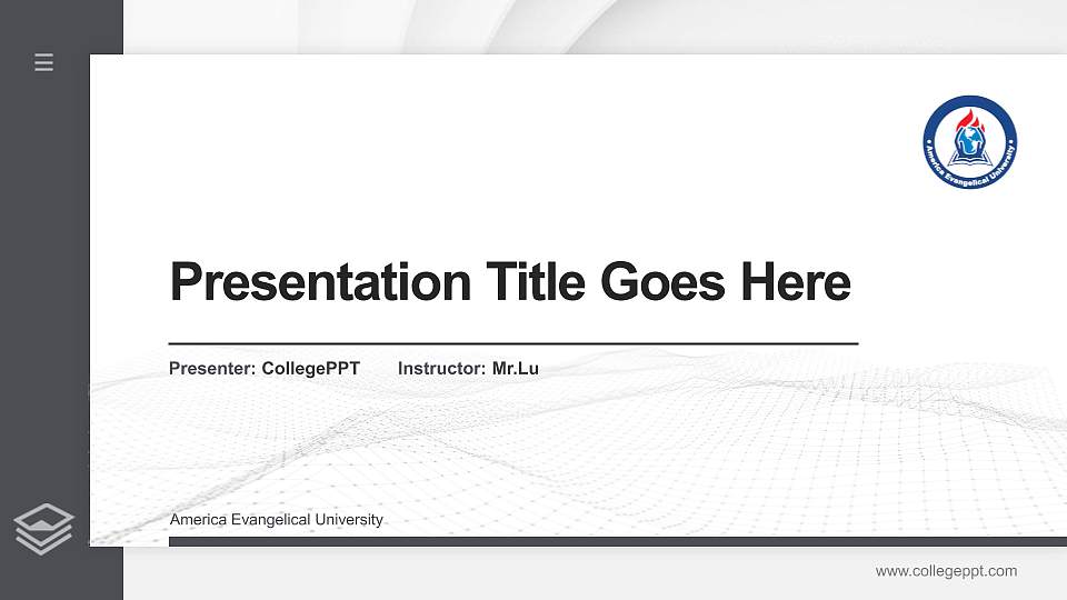 America Evangelical University Thesis Proposal/Graduation Defense PPT Template16:9 ratio PPT effect preview image