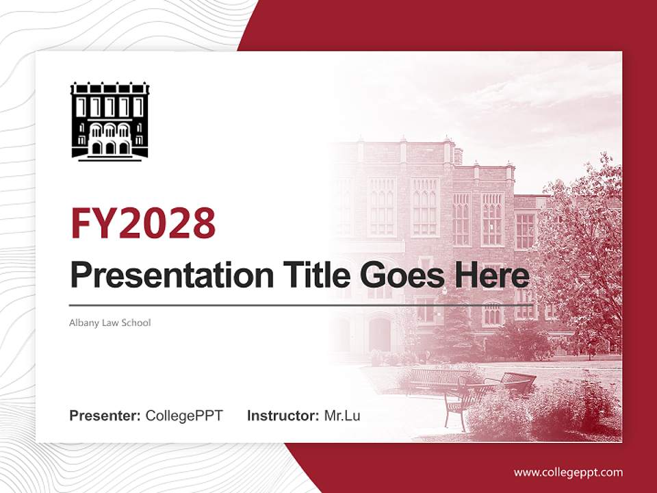 Albany Law School Academic Presentation/Research Findings Report PPT Template4:3 ratio PPT effect preview image5