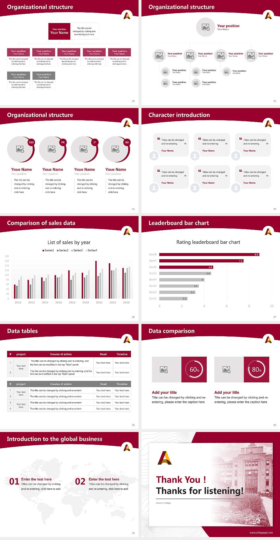 Alverno College Academic Presentation/Research Findings Report PPT Template4:3 ratio PPT effect preview image4