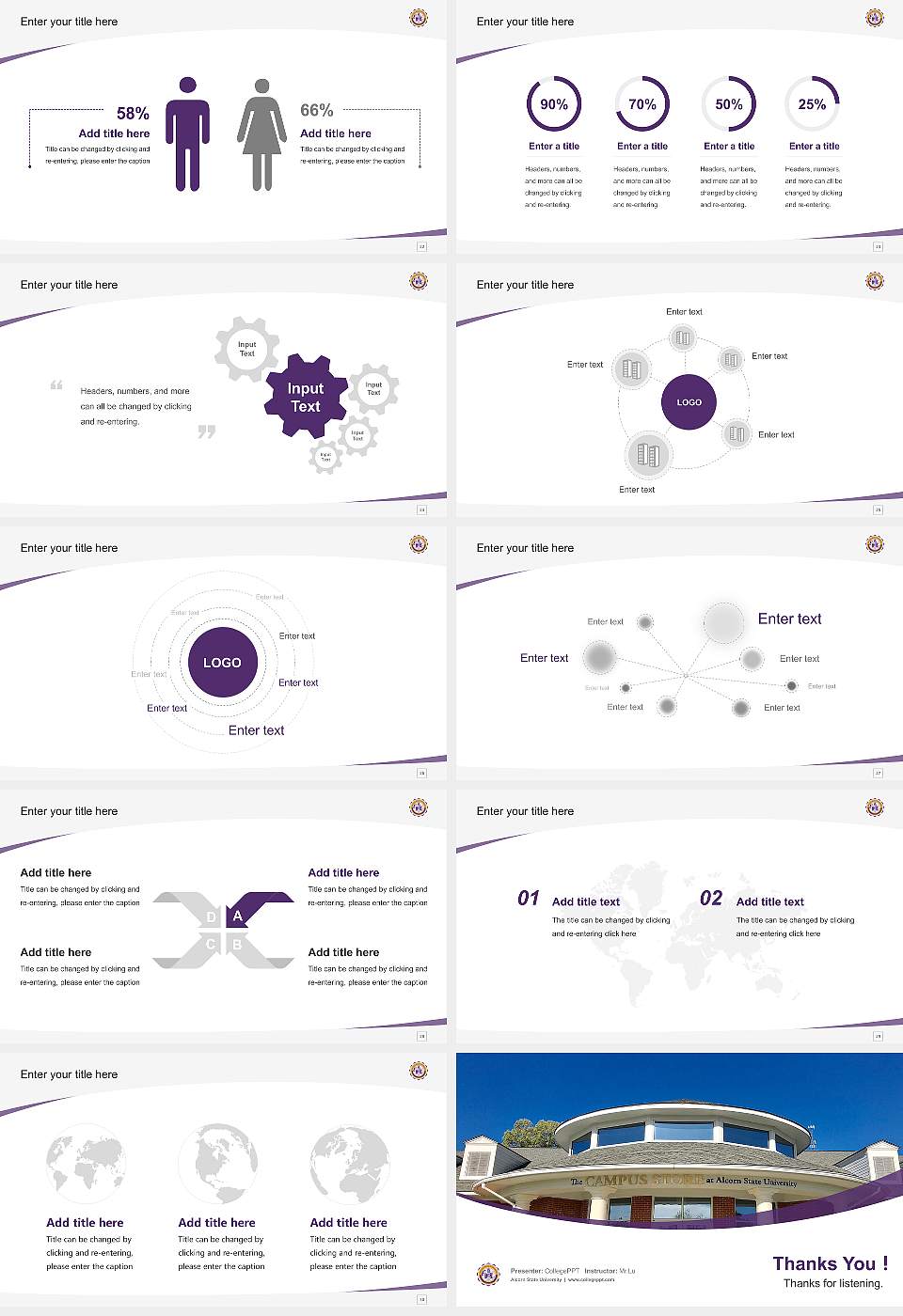 Alcorn State University Course/Courseware Creation PPT Template16:9 ratio PPT effect preview image4