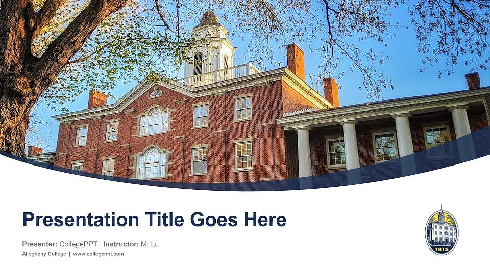Allegheny College Course/Courseware Creation PPT Template16:9 ratio PPT effect preview image