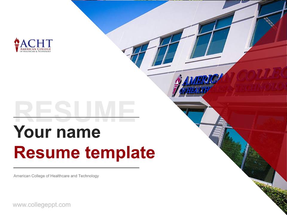 American College of Healthcare and Technology Resume PPT Template4:3 ratio PPT effect preview image5