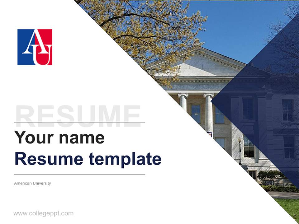 American University Resume PPT Template4:3 ratio PPT effect preview image5