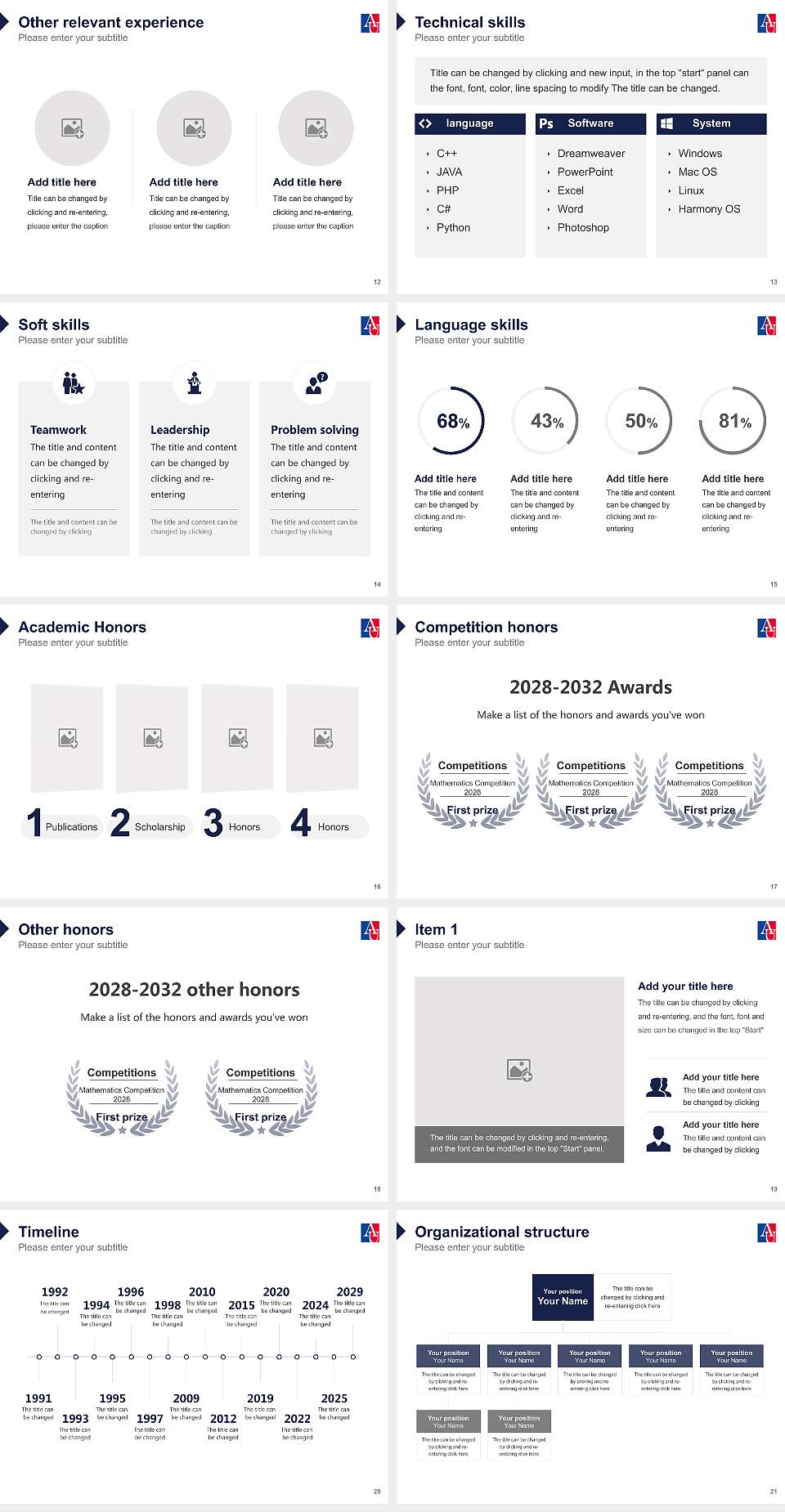 American University Resume PPT Template4:3 ratio PPT effect preview image3