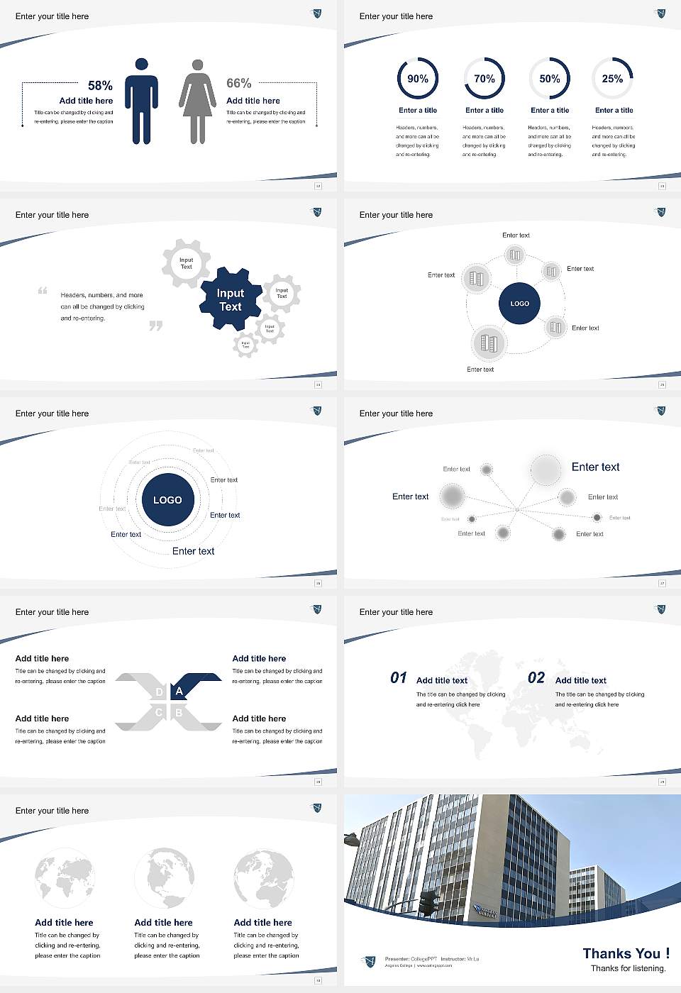 Angeles College Course/Courseware Creation PPT Template16:9 ratio PPT effect preview image4