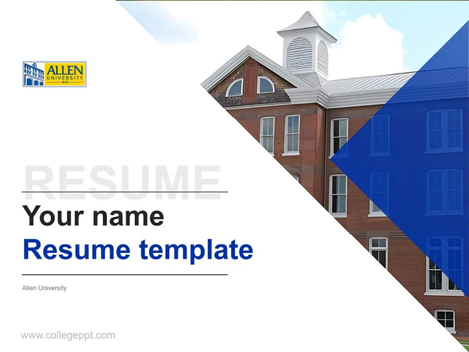Allen University Resume PPT Template4:3 ratio PPT effect preview image5