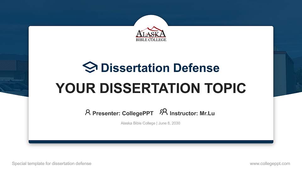 Alaska Bible College Graduation Thesis Defense PPT Template16:9 ratio PPT effect preview image