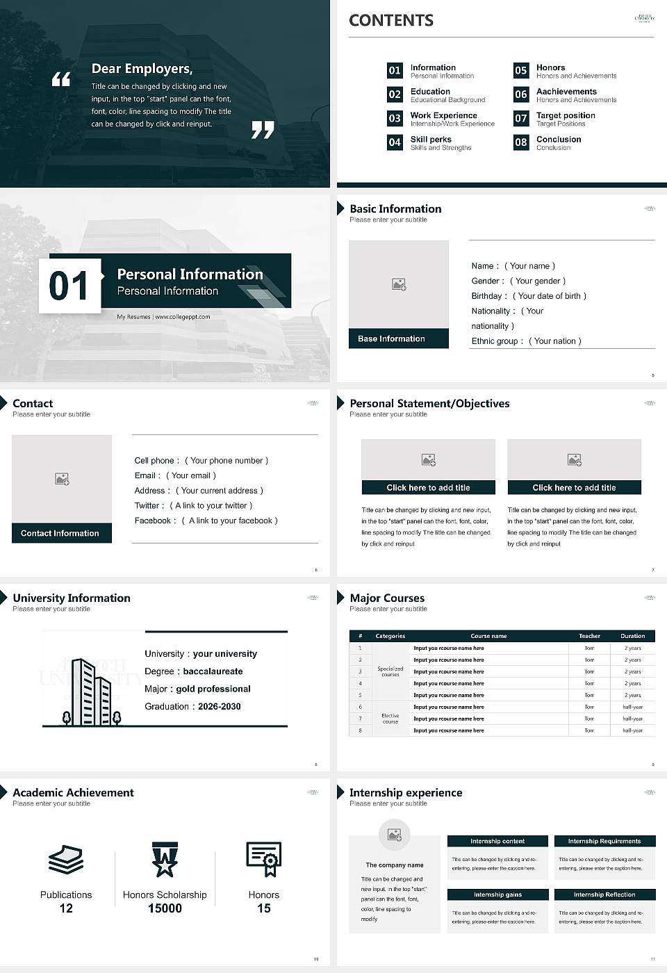 Antioch University-Los Angeles Resume PPT Template16:9 ratio PPT effect preview image2