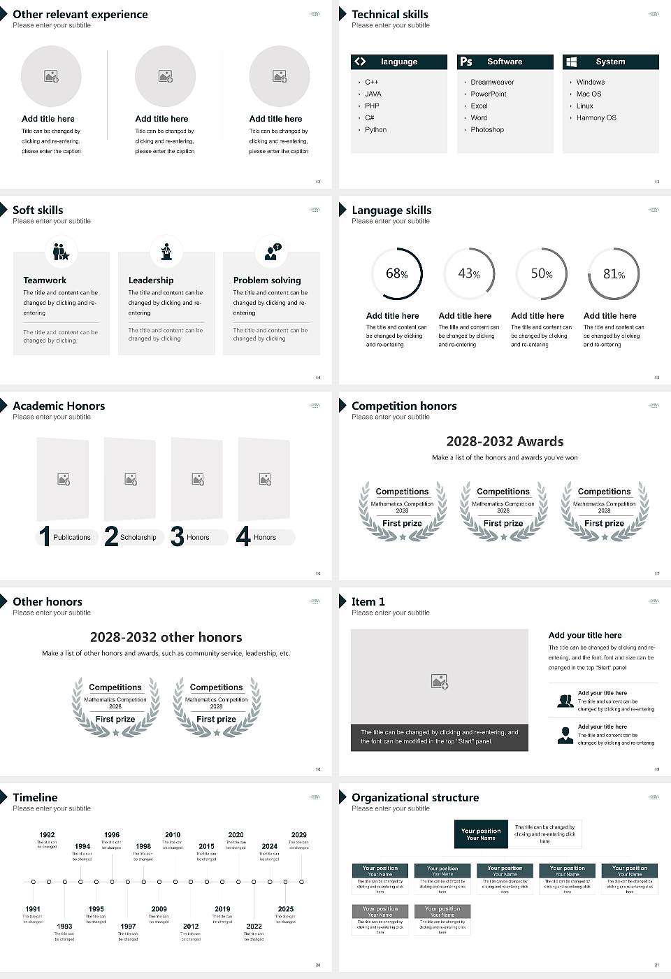 Antioch University-Los Angeles Resume PPT Template16:9 ratio PPT effect preview image3