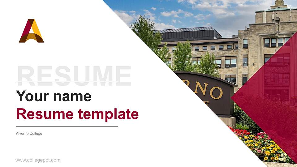 Alverno College Resume PPT Template16:9 ratio PPT effect preview image
