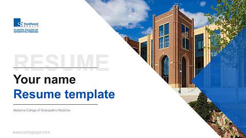 Alabama College of Osteopathic Medicine Resume PPT Template