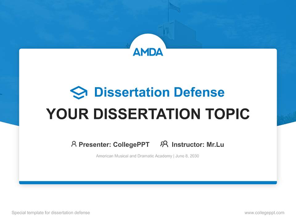 American Musical and Dramatic Academy Graduation Thesis Defense PPT Template4:3 ratio PPT effect preview image7